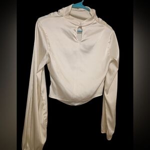 SHEIN Cream Satin Blouse